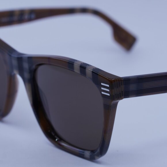 Burberry BE4348 396673 Square Sunglasses Brown Check Frame, Brown Lenses - Picture 4 of 10